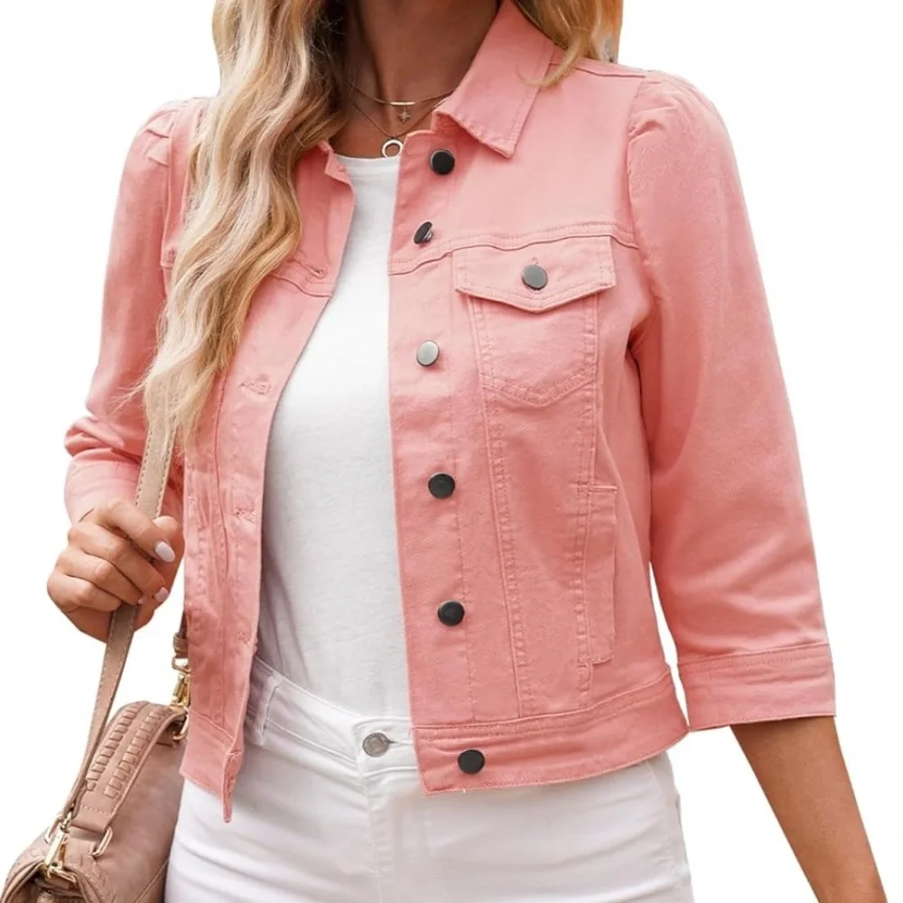 LN Women's White Denim Jacket - Picture 7 of 9